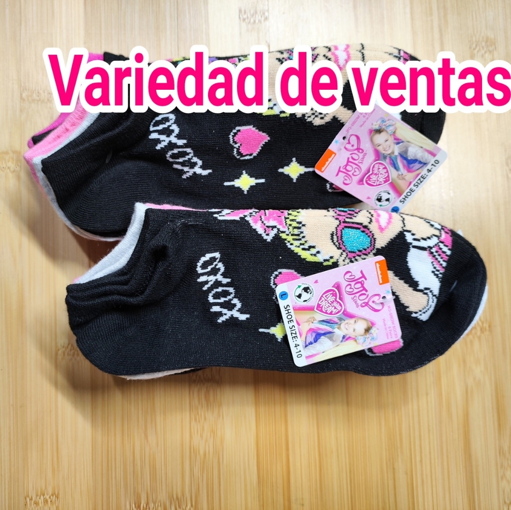 Jojo Siwa girls no-show socks,6-packs  bundle 2 pack / lot shoe size: 4-10(L)